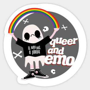 Queer And Emo Badge Sticker